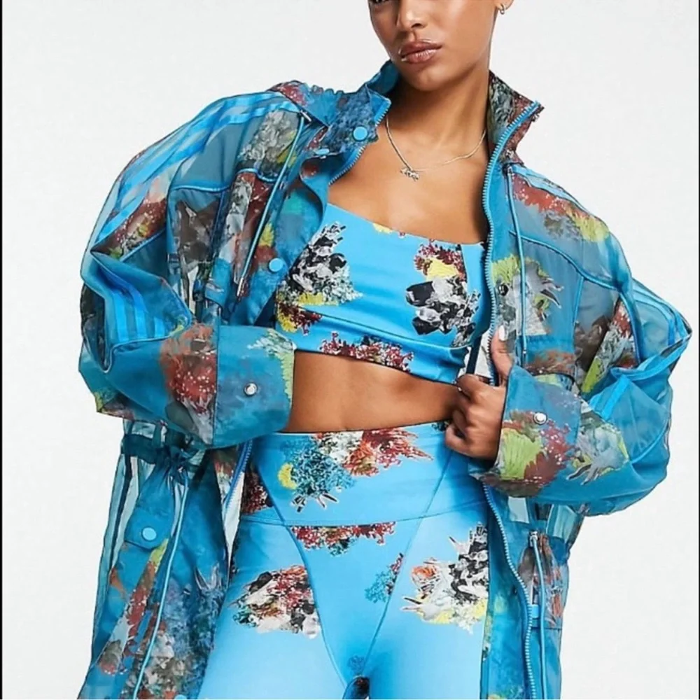 adidas Originals × IVY PARK printed coat in blue XL